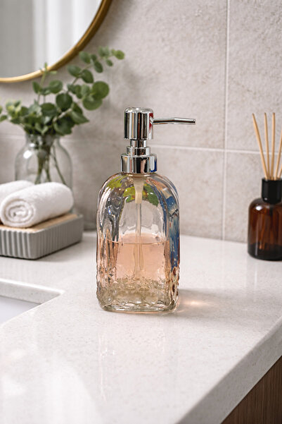 Padilon 500 ml Glass Liquid Soap Dispenser Transparent Glass Soap Dispenser w...