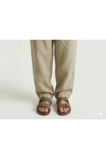 Witta Men's Double Buckled Mink Color Comfortable Slipper Daily Non-Slip Sole Summer Slipper 42-45