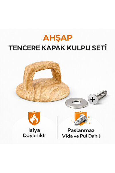 arcaK2 Tüm Markalar Tencere kapak Ahşap Model Kulp seti