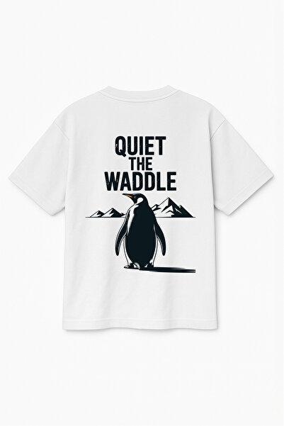 Altair Tr Oversized Unisex Quiet the Waddle Penguin Printed T-Shirt T-Shirt