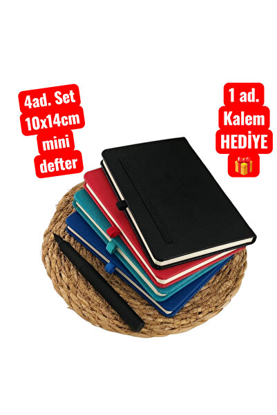 Copyder Gift Mini 10X14Cm Hardcover with Leather Elastic Covers, 4 Pcs. Set D...