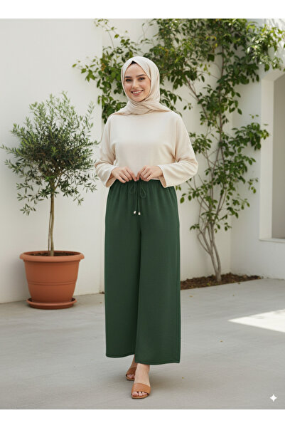 AYSİMA BUTİK Plus Size Large Size Range Elastic Waist Loose Ayrobin Pants