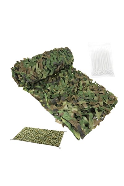 KESNUP 2 x 3 m Fence Camouflage Net with 100 Fastening Clips, Military Camouf...