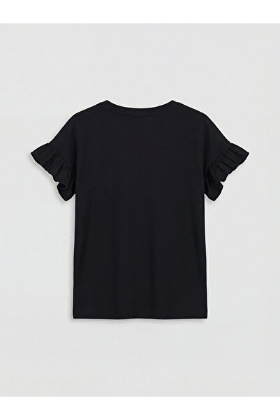 LC Waikiki Crew Neck Ruffle Girl's T-Shirt