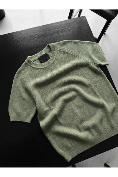 elkumoda Ανδρικό πλεκτό μπλουζάκι με λεπτή γραμμή εφαρμογής, ριγέ, πλεκτό καλ...