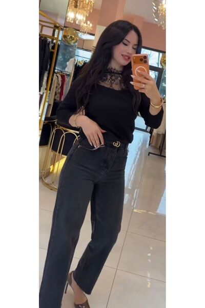 Hatice Altıntaş ORJİNAL MARKA BORU PAÇA FÜME JEAN PANTOLON