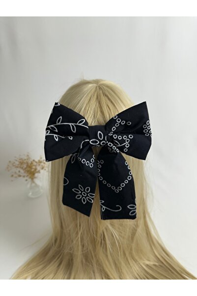 MegssStore مشبك تلقائي على شكل فيونكة منقوشة