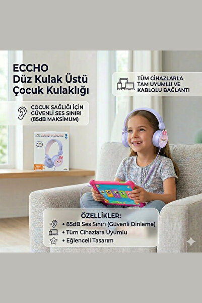 welcomein Çocuklara Özel Kulaklık Kulak Üstü 85 Desibel Şekilli Kulaklık