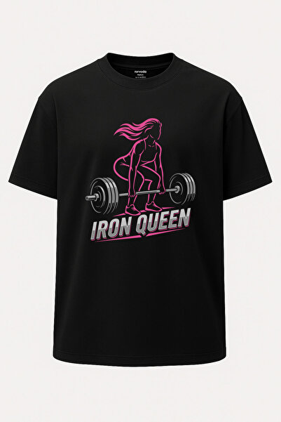 nirvoda Oversized Iron Queen Iron Queen Women's Fitness Gym Printed Broad Cut...