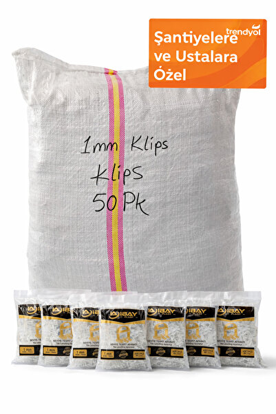 İbayPlast İBAY PLAST 200' lü Seramik Seviyeleme Klipsi 1 mm - 50 Paket (Çuval...