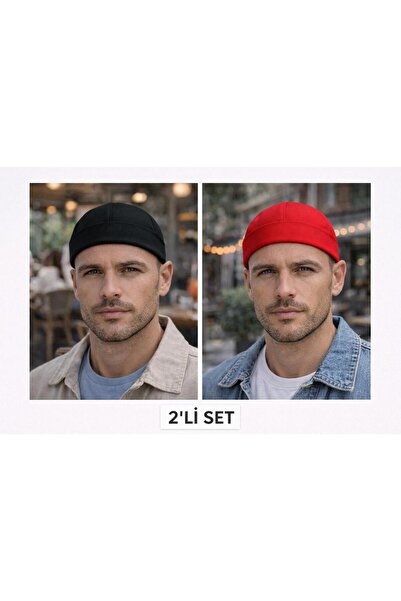 Wearflawless Set de 2 pălării Docker, pălărie reglabilă fără boruri, pălărie ...