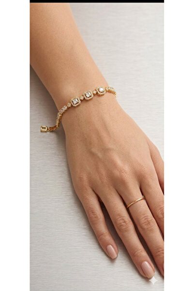 TUTU DESİGN سوار نسائي من الزركون مرصّع بالأحجار بلون ذهبي - مجوهرات أنيقة ور...