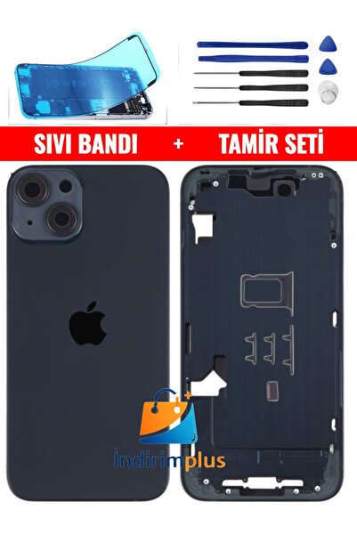 iPhone 14 Kasa Boş Kasa + Siyah Renk+Tamir Seti Sıvı Bandı Yan Düğmeler