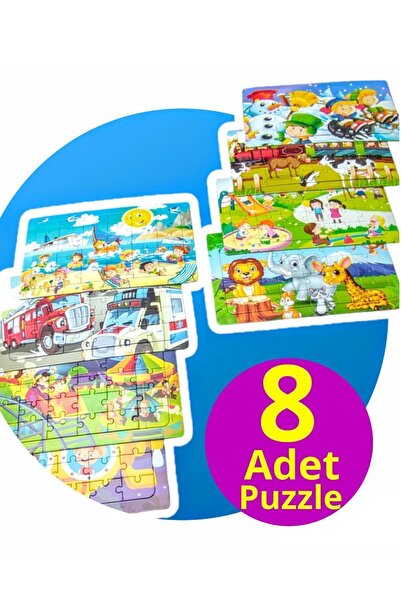 Mrt 8 adet Çocuk Yapboz - Çocuk Puzzle 30 parçalı set