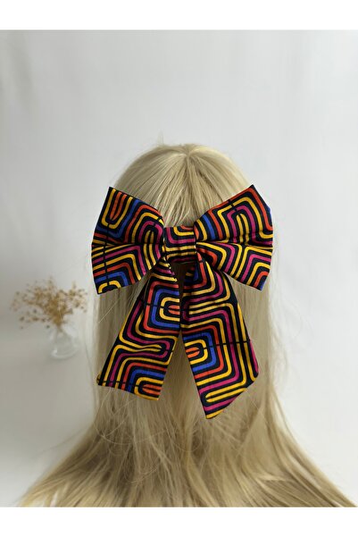 MegssStore مشبك تلقائي على شكل فيونكة منقوشة