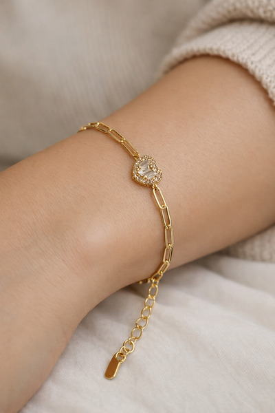 TUTU DESİGN سوار نسائي من الزركون مرصّع بالأحجار بلون ذهبي - مجوهرات أنيقة ور...