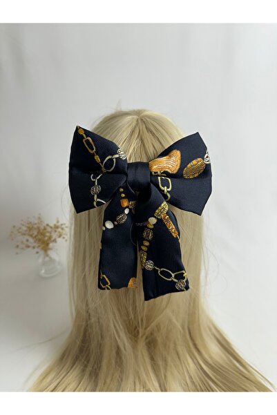 MegssStore مشبك تلقائي على شكل فيونكة منقوشة