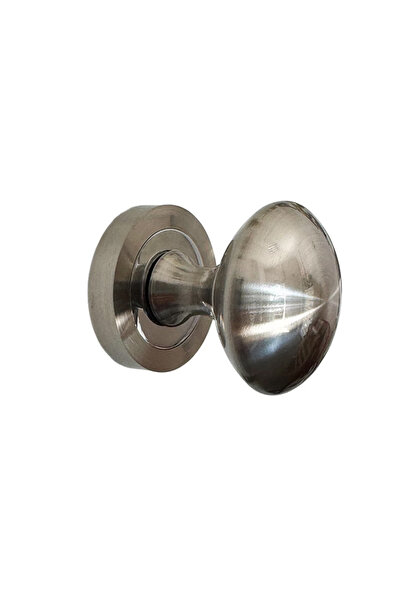 THG Κουμπί εσωτερικής πόρτας SOLO σε σατινέ νίκελ, στερεωμένο σε ροζέτα