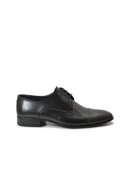 Onlo Ayakkabı 102-2 Genuine Leather Black Laced Classic Men's Shoes
