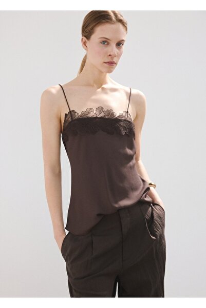 MANGO Woman Dantel süslemeli bluz