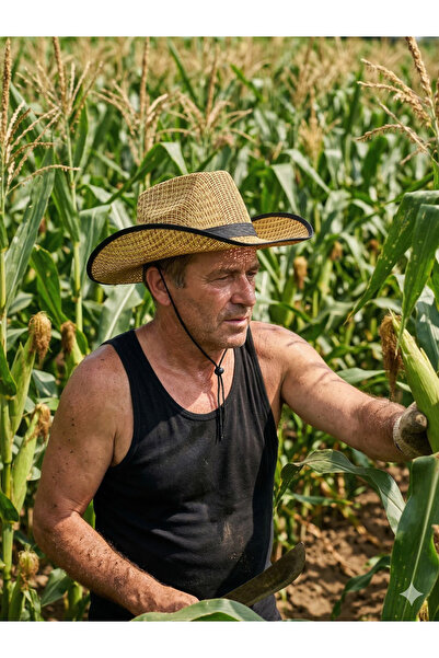 PIECE SIGNATURE Slamnati šešir za sunce za muškarce i žene (55-59 cm)