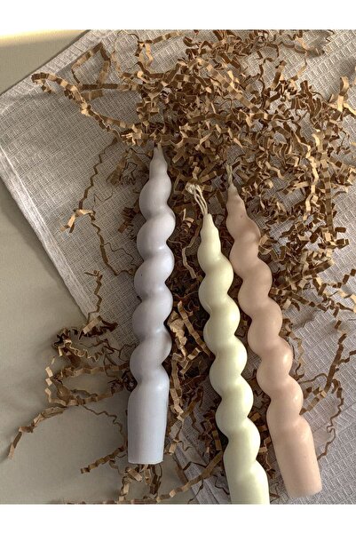 SCA CANDLE Dekoratif Mum Burgu Mum şamdanlık Mum Açık Lilar Renk 2 2'li Renk ...