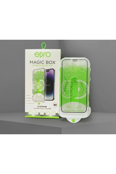 EPRO iPhone 13 Kolay Uygulama Aparatlı Çizilmez Tam Kapatan 5D Temperli Parla...