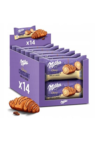Milka Vanilla Croissants, 14 pcs, Chocolate Glaze, 50g