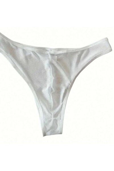BilfolD Men's White Transparent Brazillian Slip with Piping