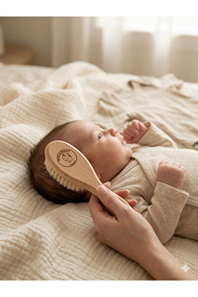 Honeybean Doğal Keçi Kılı Bebek Fırçası – Kayın Ağacı Saplı