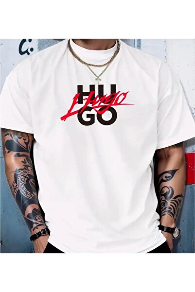 LELVANİ Мъжка тениска с голям размер и принт