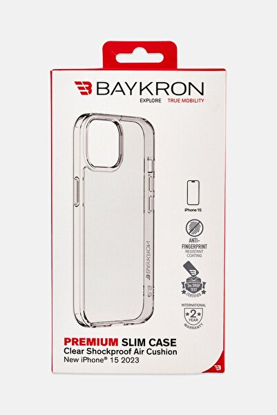 baykron جراب رفيع فاخر شفاف مقاوم للصدمات مع وسادة هوائية لهاتف آيفون 15، شفاف