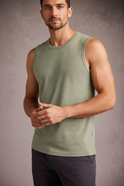LUMİART Men's Flamlı Zero Sleeveless Undershirt and Fitness - Mint Green