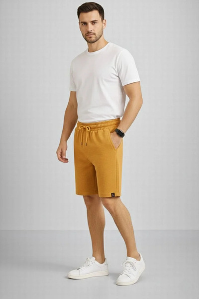 LUMİART Men's Otoban Woven Shorts with Elastic Waist, Laces, Pockets, Comfort...