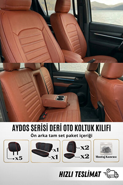 SM OTO KILIF Aydos Serisi Deri Kumaş Universal Oto Koltuk Kılıfı Tam Set