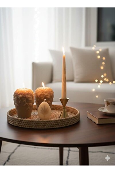 SCA CANDLE Dekoratif Soy Mum şamdan mum 2 Adet bugday modeli+yumurta model bu...