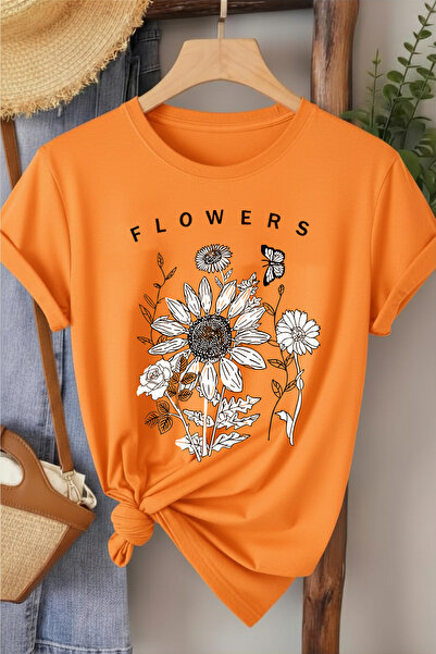 l'eivor Flowers Printed Women's Cotton T-Shirt