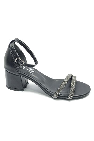 KOCAMANLAR Mehtap Double Stripe Stone 4 cm Heeled Women's Evening Dress Shoes...