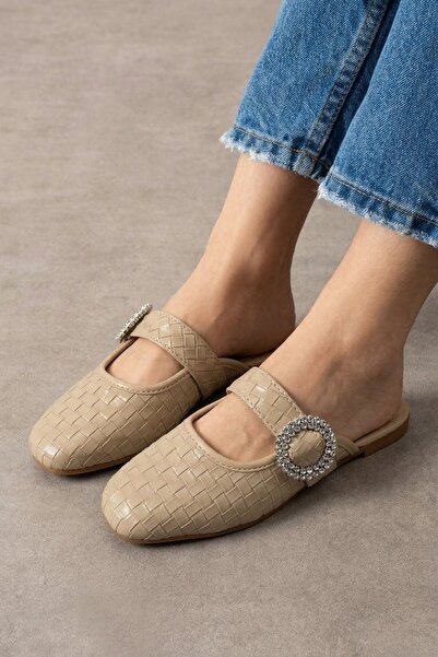 FUGA MODA Nordy – елегантни дамски пантофки за ежедневно носене с визон, плет...