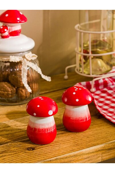 LC Waikiki LCW HOME Karışık Mantar Figürlü Seramik Tuzluk Ve Biberlik