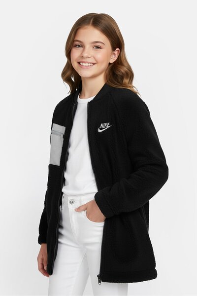 Nike Kids Girl Long Sleeve Outdoor Jacket, Black
