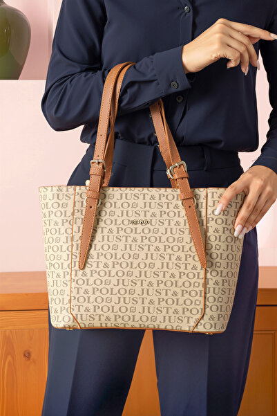 Just Polo Women's Large Size 4-Compartment Shoulder Bag & Clutch Bag (35X25 cm)