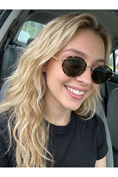 funeyes Brandy Leopard Printed Li Ellipse Metal Trend Sunglasses