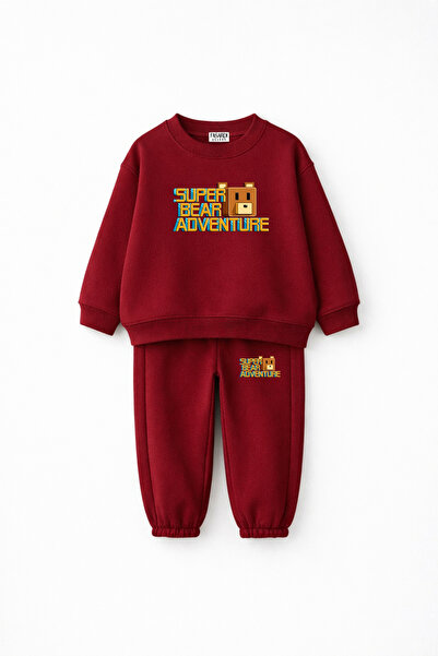 fasardi Супер мече приключение Супер мече печатен овърсайз унисекс детски спо...