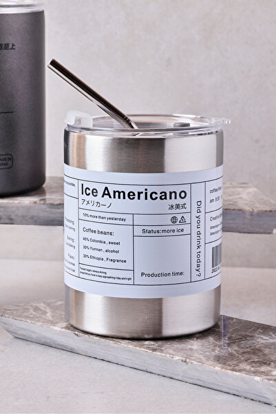 Perotti Stain 360 ml Stainless Steel Thermos Cup with Straw - Double-Layered ...