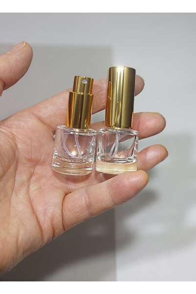 wellLine 2 Adet 8 ml Çok Amaçlı silindir Cam Şişe Küçük gold renk spreyli par...