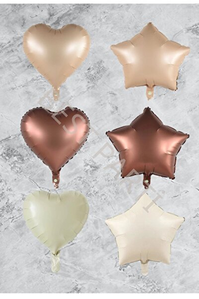 Generic Brand 6 Pieces Multi-Colored Heart Star Foil Balloon Set