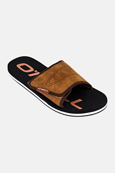 O'Neill شباشب صيفية رجالية بشعار ماركة، إغلاق فيلكرو، بني