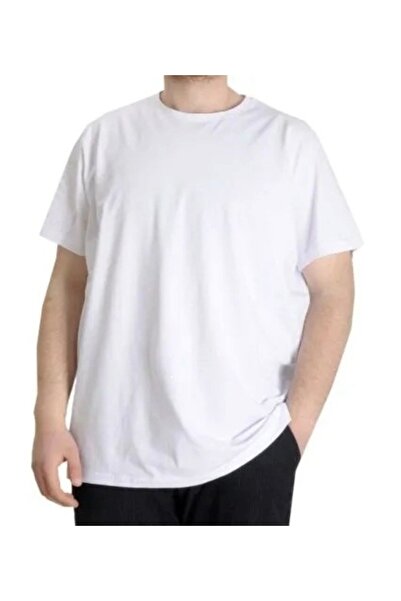 cusseli Mărime mare material elastic tricou guler rotund 20149 Alb