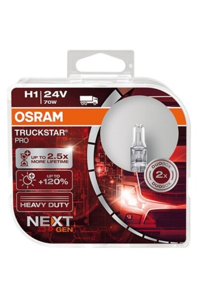 Osram Set de 2 becuri pentru camion 24V H1 70W Truckstar Pro +120% NextGen